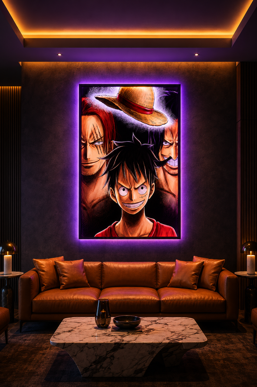 GlowFrame™ | Luffy, Shanks & Roger LED Premium