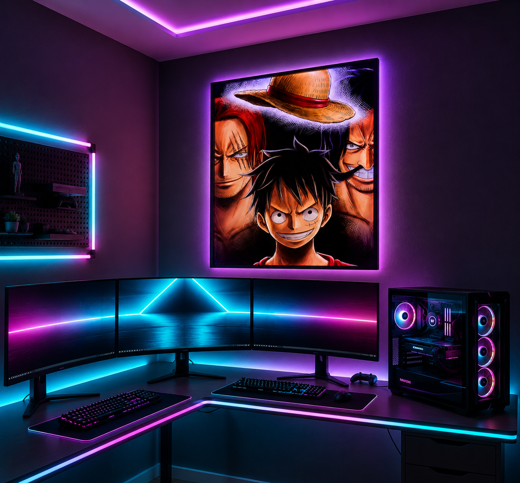 GlowFrame™ | Luffy, Shanks & Roger LED Premium